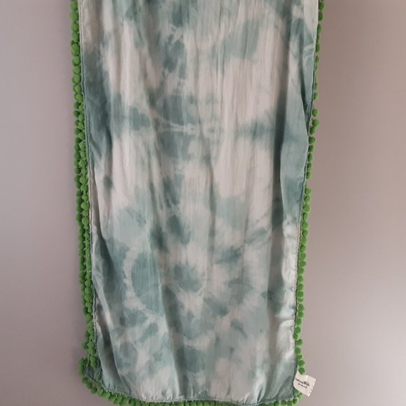 Natural Life Cotton Tie Dye Pom Pom Oblong Scarf - Picture 4 of 10